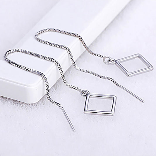 Сережки протяжки Ромб – фото 2